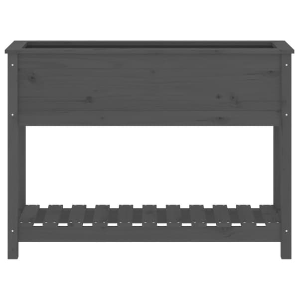 Odlingslåda med hylla grå 111,5x34,5x81 cm massiv furu