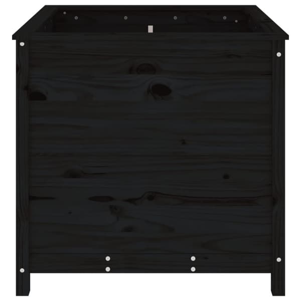 Odlingslåda 82,5x82,5x78 cm svart massiv furu