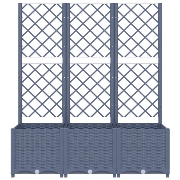 Odlingslåda med spaljé blågrå 120x40x136 cm PP