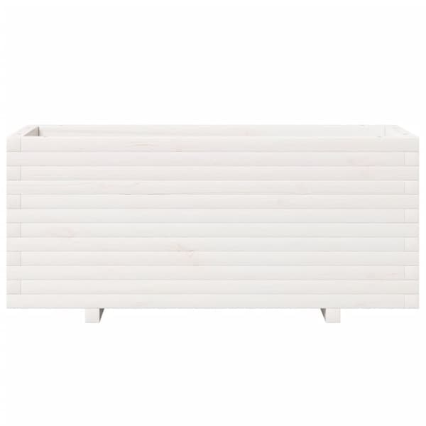 Odlingslåda vit 110x40x49,5 cm massiv furu