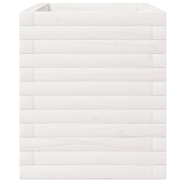 Odlingslåda vit 110x40x49,5 cm massiv furu