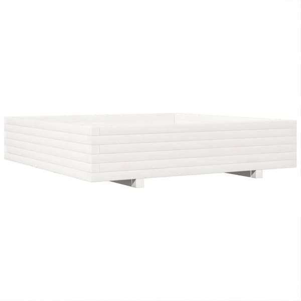 Odlingslåda vit 110x110x26,5 cm massiv furu