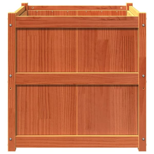 Odlingslåda vaxbrun 70x70x70 cm massiv furu