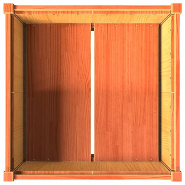 Odlingslåda vaxbrun 70x70x70 cm massiv furu