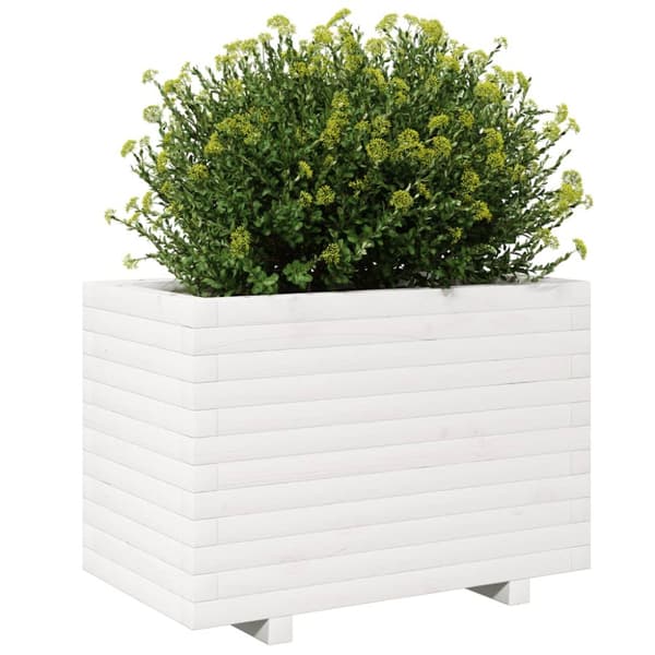 Odlingslåda vit 70x40x49,5 cm massiv furu