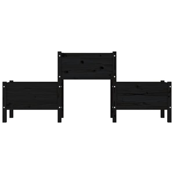 Odlingslåda Svart 178,5x44x75 cm massiv furu
