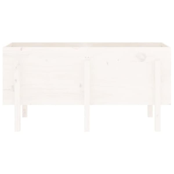 Odlingslåda på ben 121x50x57cm vit massiv furu