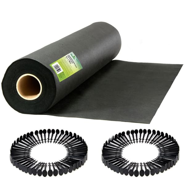 Trädgårdsagrotextil 1 mx 75 m + 100 Plonos stift - svart