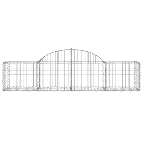 Gabioner bågformade 3 st 200x50x40/60 cm galvaniserat järn