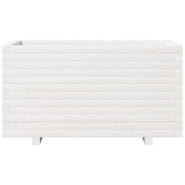 Odlingslåda vit 90x40x49,5 cm massiv furu