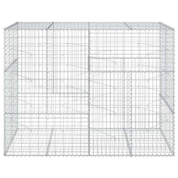 Gabionkorg med skydd 200x100x150 cm galvaniserat järn