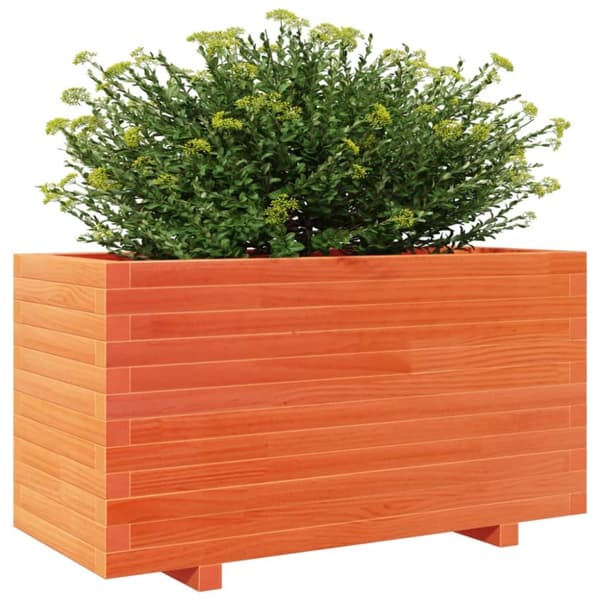 Odlingslåda vaxbrun 90x40x49,5 cm massiv furu