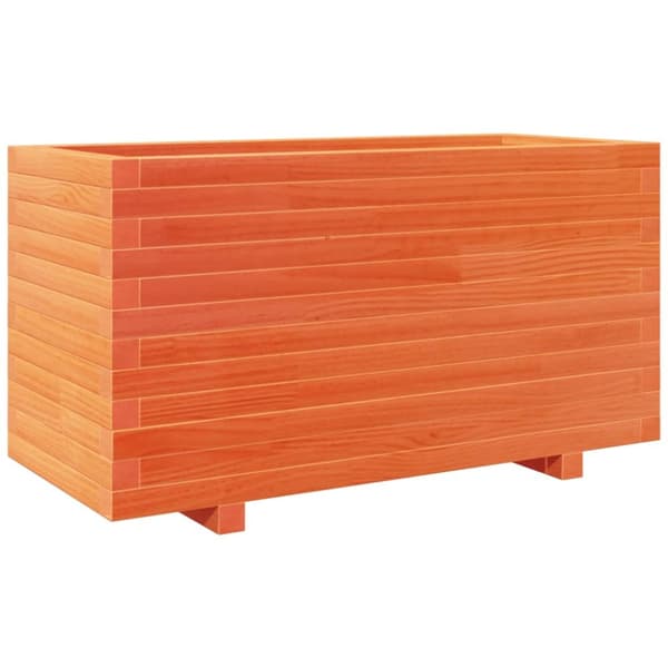 Odlingslåda vaxbrun 90x40x49,5 cm massiv furu