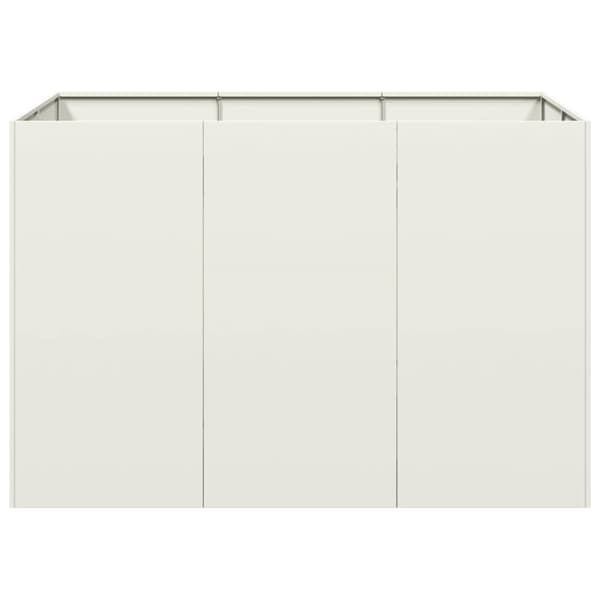 Planteringskärl vit 120x80x80 cm stål
