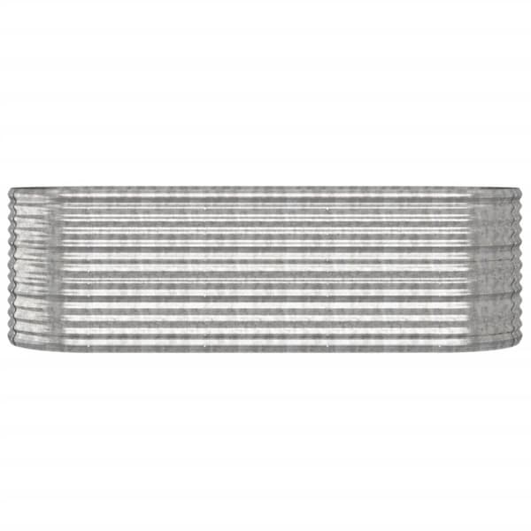 Odlingslåda pulverlackerat stål 224x80x68 cm silver