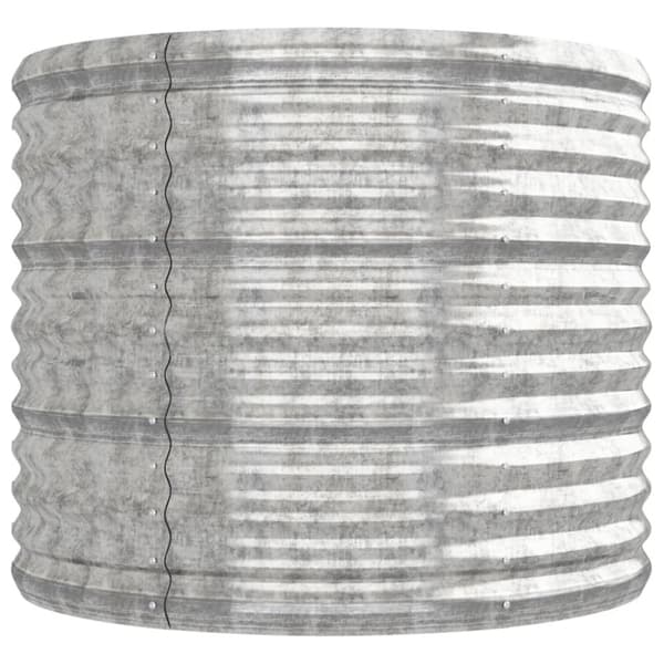 Odlingslåda pulverlackerat stål 224x80x68 cm silver