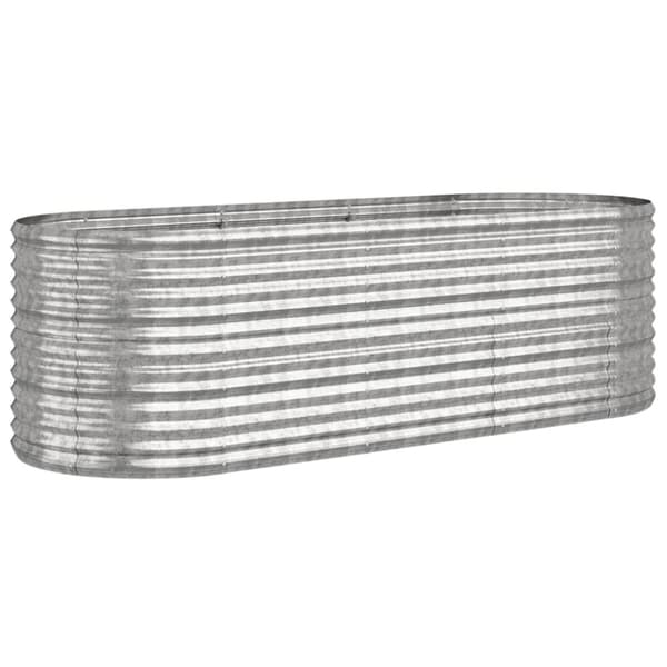Odlingslåda pulverlackerat stål 224x80x68 cm silver