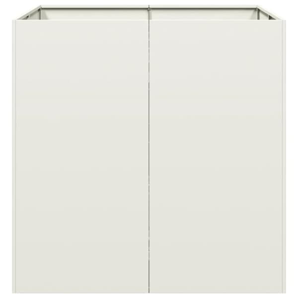 Planteringskärl vit 80x80x80 cm stål
