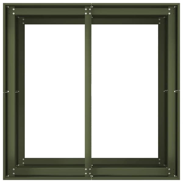 Planteringskärl olivgrön 80x80x80 cm stål