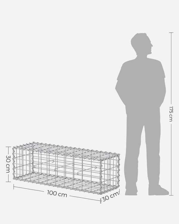 Schans kurve - sæt af 10 - til sten - 5 x 10 cm mesh bredde