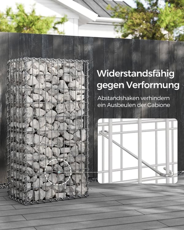 Uppsättning av 5 trädgårdsdekoration avståndsinnehavare-100 × 30 × 30 cm-silver