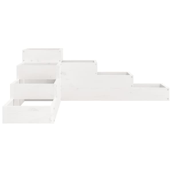 Odlingslåda 4 nivåer 106x104,5x36 cm vit massiv furu