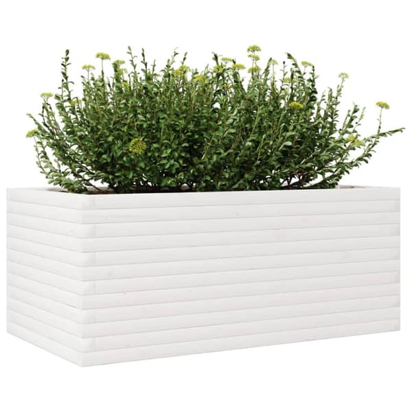 Odlingslåda vit 110x60x46 cm vit massiv furu