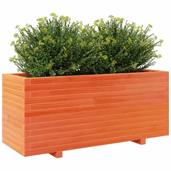 Odlingslåda vaxbrun 110x40x49,5 cm massiv furu