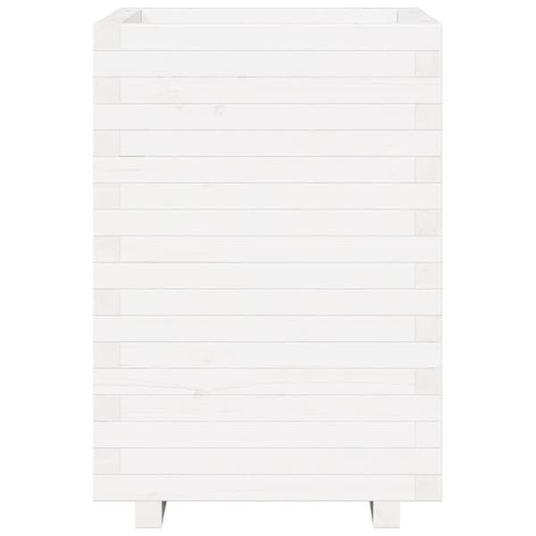 Odlingslåda 50x50x72,5 cm vit massiv furu