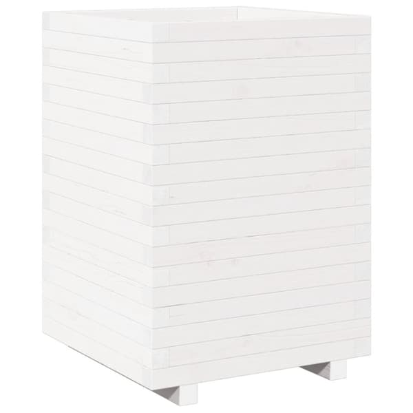 Odlingslåda 50x50x72,5 cm vit massiv furu