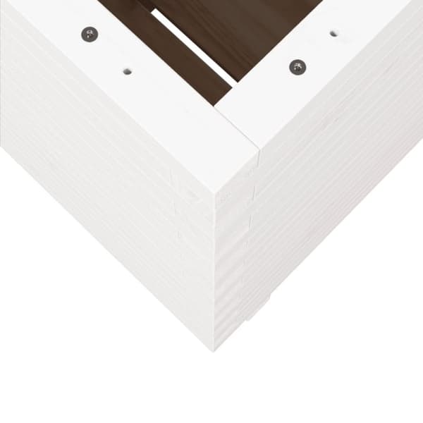 Odlingslåda 50x50x72,5 cm vit massiv furu