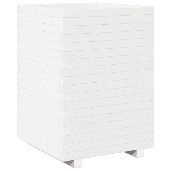 Odlingslåda 50x50x72,5 cm vit massiv furu