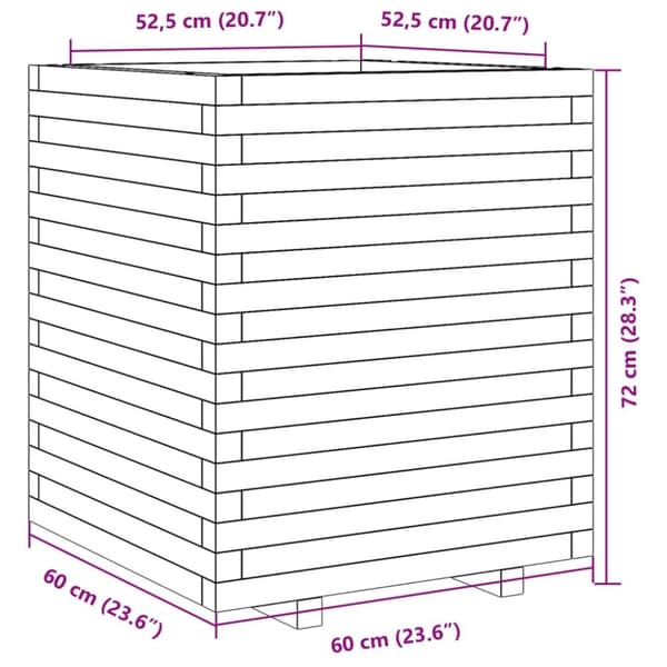 Odlingslåda 60x60x72 cm impregnerat furu