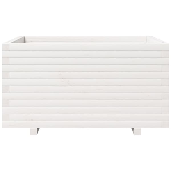 Odlingslåda vit 90x60x49,5 cm massiv furu