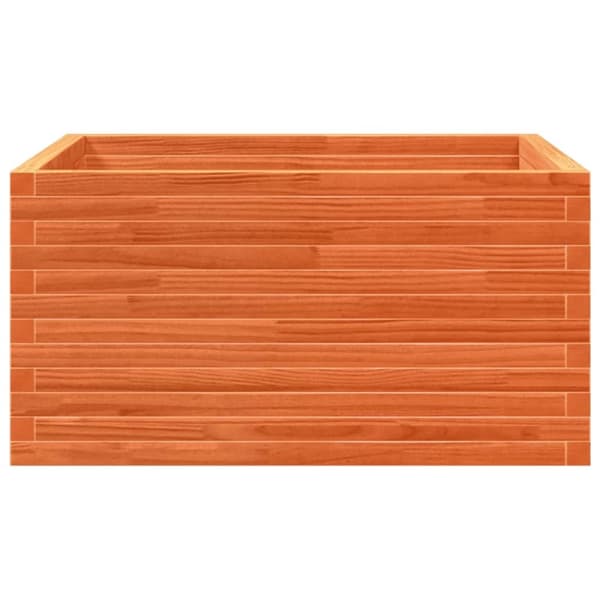 Odlingslåda vaxbrun 90x90x46 cm massiv furu