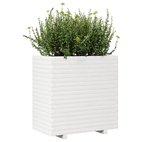 Odlingslåda 70x40x72 cm vit massiv furu