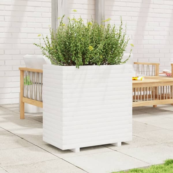 Odlingslåda 70x40x72 cm vit massiv furu