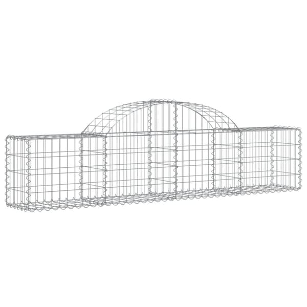 Gabion bågformad 4 st 200x30x40/60 cm galvaniserat järn