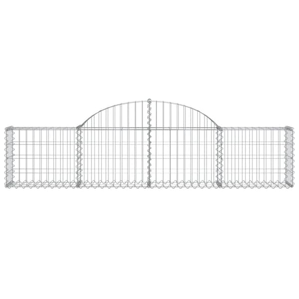 Gabion bågformad 4 st 200x30x40/60 cm galvaniserat järn