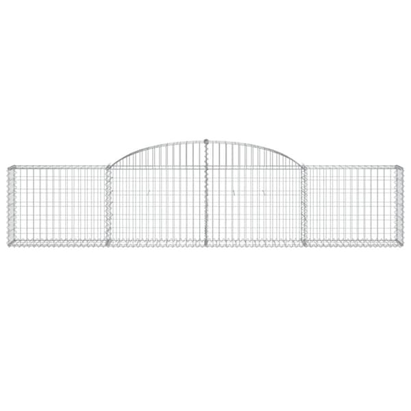 Gabioner bågformade 2 st 300x30x60/80 cm galvaniserat järn