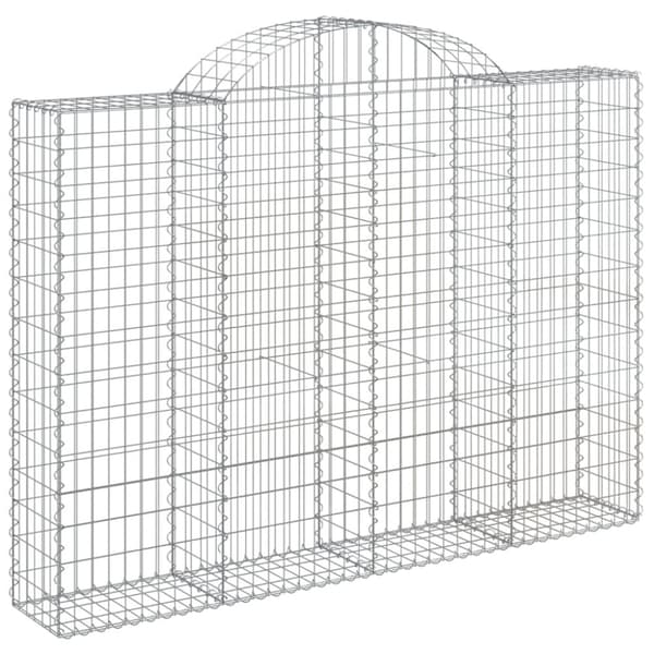 Gabioner bågformade 2 st 200x30x140/160 cm galvaniserat järn