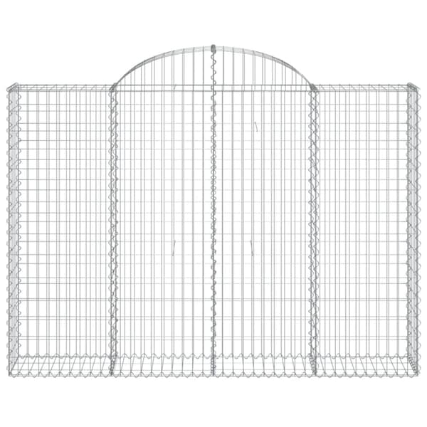 Gabioner bågformade 2 st 200x30x140/160 cm galvaniserat järn