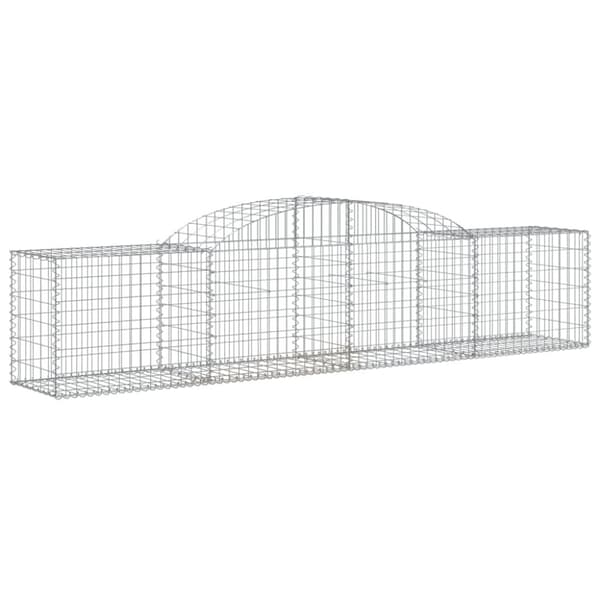 Gabioner bågformade 2 st 300x50x60/80 cm galvaniserat järn