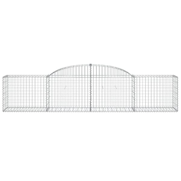 Gabioner bågformade 2 st 300x50x60/80 cm galvaniserat järn