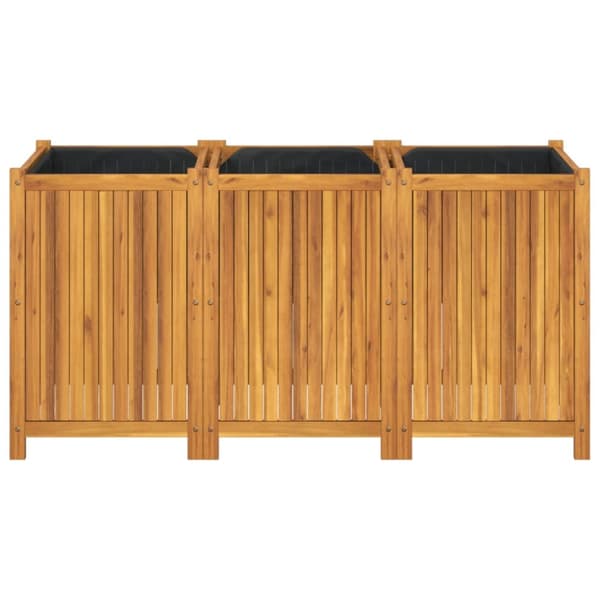 Odlingslåda med foder 150x50x75 cm massivt akaciaträ