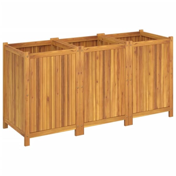 Odlingslåda med foder 150x50x75 cm massivt akaciaträ