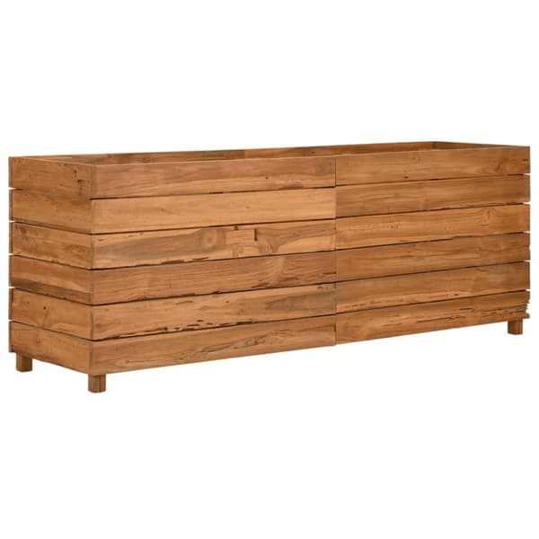 Blomlåda upphöjd 150x40x55 cm återvunnet teakträ och stål