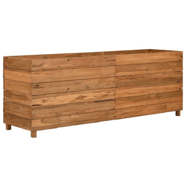 Blomlåda upphöjd 150x40x55 cm återvunnet teakträ och stål