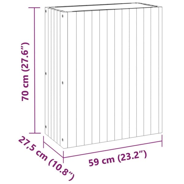 Odlingslåda 55 x 23,5 x 30,5 cm massivt akaciaträ