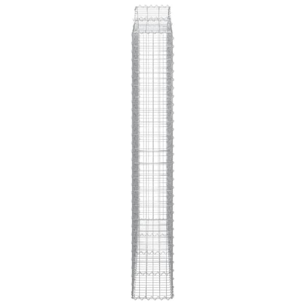 Gabioner bågformade 2 st 200x30x200/220 cm galvaniserat järn